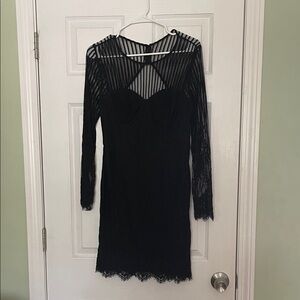 Guess Elegant Black Lace Dress